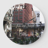 Chicago Elevated Loop Train ラージ壁時計 (正面)