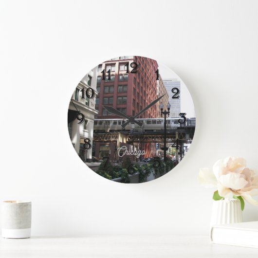 Chicago Elevated Loop Train ラージ壁時計 (ホーム)