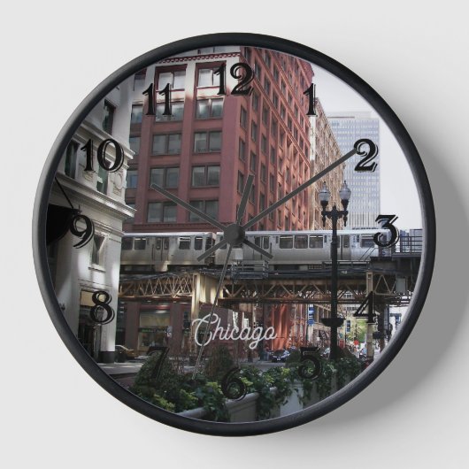 Chicago Elevated Loop Train 壁時計 (正面)