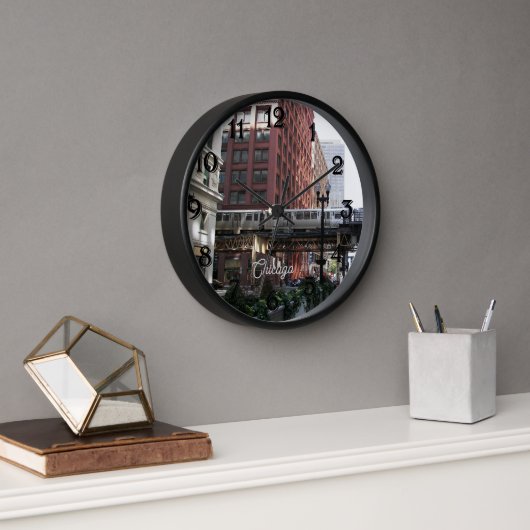 Chicago Elevated Loop Train 壁時計 (オフィス)