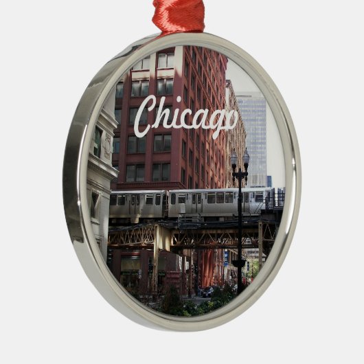 Chicago Elevated Loop Train Holiday メタルオーナメント (右)