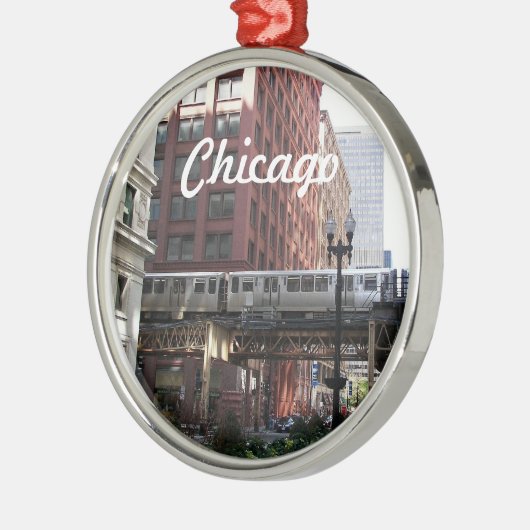 Chicago Elevated Loop Train Holiday メタルオーナメント (左)