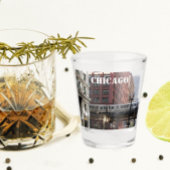 Chicago Elevated Loop Train Photo ショットグラス