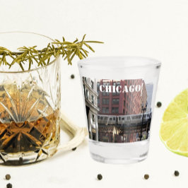 Chicago Elevated Loop Train Photo ショットグラス