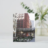 Chicago Elevated Loop Train Travel Photo ポストカード (スタンド正面)