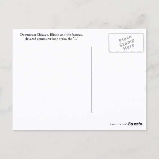 Chicago Elevated Loop Train Travel Photo ポストカード (裏面)