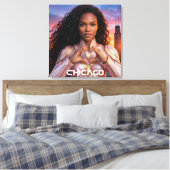 CHICAGO - FEMALE HERO キャンバスプリント (インサイチュ (寝室))