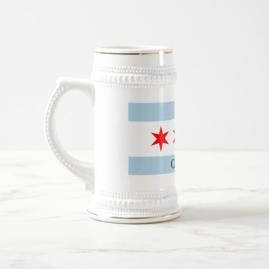 Chicago flag beer stein with custom text ビールジョッキ (左)