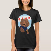Chicago Flag Dachshund  1 Tシャツ (正面)