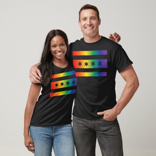 Chicago Flag & Gay Pride FlagCombo  LGBT Pride  Tシャツ (ユニセックス)