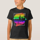 Chicago Flag Skyline LGBT Gay Pride Parade Tシャツ (正面)
