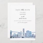 Chicago flat Save The Date Card セーブザデート (正面/裏面)