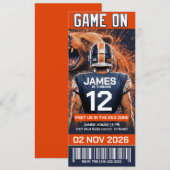 Chicago Football Ticket Birthday Invitation (正面/裏面)