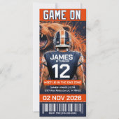 Chicago Football Ticket Birthday Invitation (正面)