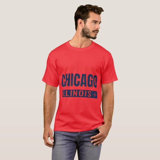 Chicago GPS Coordinates Chi-Town Windy City Souths Tシャツ (正面フル)