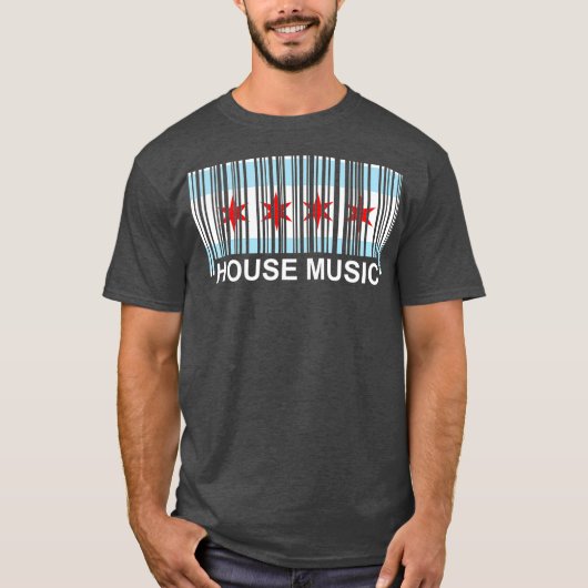 Chicago House Music – バーコードEDM DJ Illinois Tシャツ (正面)