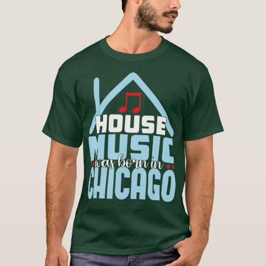 Chicago House Music -ヴィンテージDJ Old School EDM Tシャツ (正面)