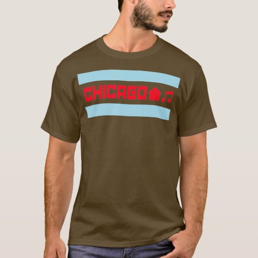 Chicago House Music - Chicago Flag DJ EDM Tシャツ (正面)