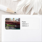 Chicago IL – コロンバスDr. Bridgeの下の水タクシー ラベル (インサイチュ)