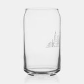 Chicago IL Cityscape Illustration ガラス缶 (右)