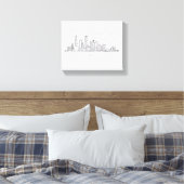 Chicago IL Cityscape Illustration キャンバスプリント (インサイチュ (寝室))