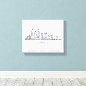 Chicago IL Cityscape Illustration キャンバスプリント (インサイチュ (ウッドフロア))