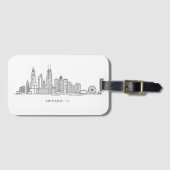 Chicago IL Cityscape Illustration ラゲッジタグ (正面横)