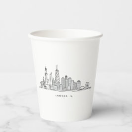 Chicago IL Cityscape Illustration 紙コップ