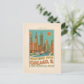 Chicago IL Miracle Mile Retro  ポストカード (スタンド正面)