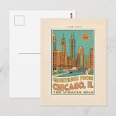 Chicago IL Miracle Mile Retro  ポストカード (正面/裏面)