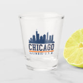 Chicago, Illinois Architectural Skyline ショットグラス (正面)