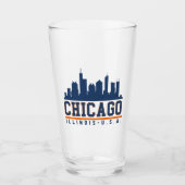 Chicago, Illinois Architectural Skyline タンブラーグラス (正面)