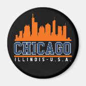 Chicago Illinois Beatiful Skyline マグネット (正面)