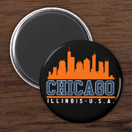 Chicago Illinois Beatiful Skyline マグネット