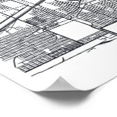 Chicago, Illinois | Black and White City Map ポスター (角)