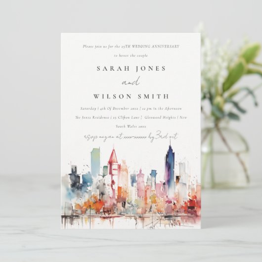 Chicago Illinois Landscape Wedding Anniversary  招待状 (スタンド正面)