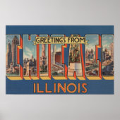 Chicago, Illinois - Large Letter Scenes ポスター (正面)