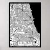 Chicago Illinois Map ポスター (正面)