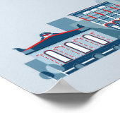 Chicago, Illinois | Red, White and Blue Skyline ポスター (角)