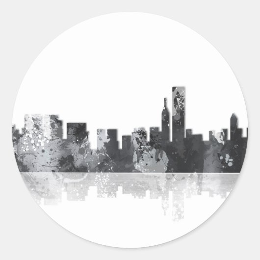 CHICAGO ILLINOIS SKYLINE – スタンプ ラウンドシール (正面)