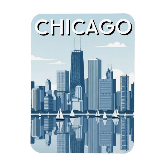 Chicago Illinois Travel マグネット (縦)