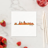 chicago Illinois US city skyline v01 スタンダードカクテルナプキン (インサイチュ)