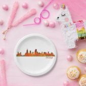 chicago Illinois US city skyline v01 ペーパープレート (パーティー)