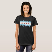 Chicago Illinois USA Skyline Silhouette Outline Sk Tシャツ (正面フル)