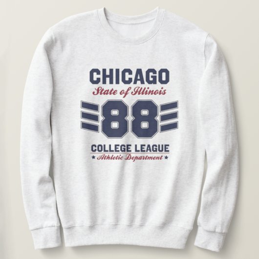 CHICAGO ILLINOIS VARSITY SCRIPT CLASSIC SPORTS JER スウェットシャツ (デザイン正面)