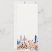 Chicago Illinois Watercolor Scape Wedding Menu 招待状 (裏面)