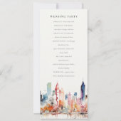 Chicago Illinois Watercolor Scape Wedding Program 招待状 (裏面)