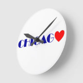 chicago j'aime ラウンド壁時計 (傾斜)