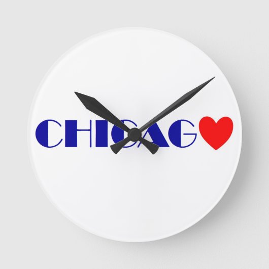 chicago j'aime ラウンド壁時計 (正面)