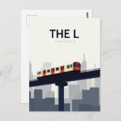 Chicago 'L' Elevated Train ポストカード (正面/裏面)